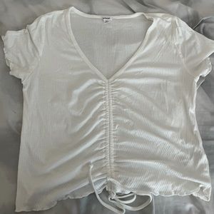 White Scrunched top